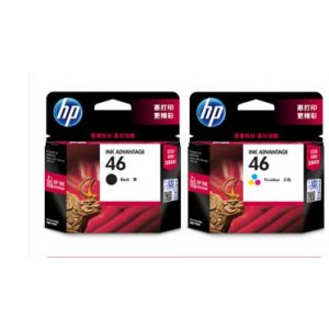 惠普（HP） 46墨盒 黑色彩色（适用HP 2029 2529 4729 打印机） 套装