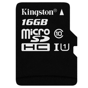 金士顿TF卡(Micro SD) SDCS/16GB 16GB 80MB/s TF Class10 UHS-I防水抗震高速存储卡 黑白